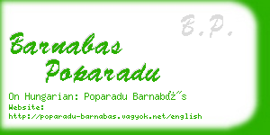 barnabas poparadu business card